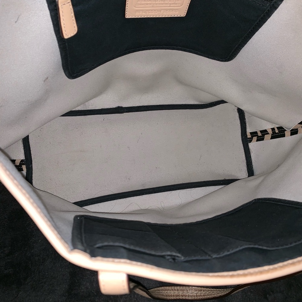 Coach zebra leather tote.